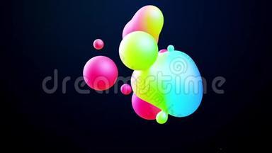 抽象的三维背景与美丽的彩色渐变元，球体在<strong>空气</strong>中<strong>循环</strong>与内光，融合
